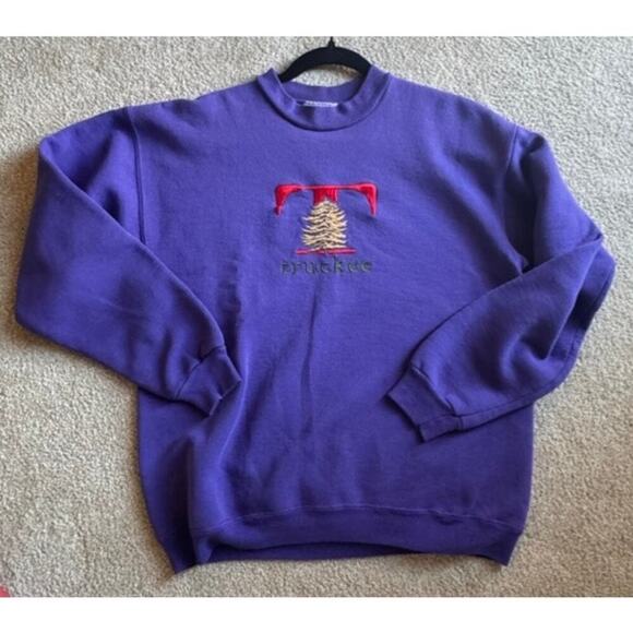 Vintage‎ Truckee Embroidered Mock-Neck Sweatshirt - M - Picture 1 of 3
